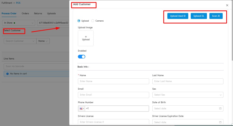 Add Customer modal
