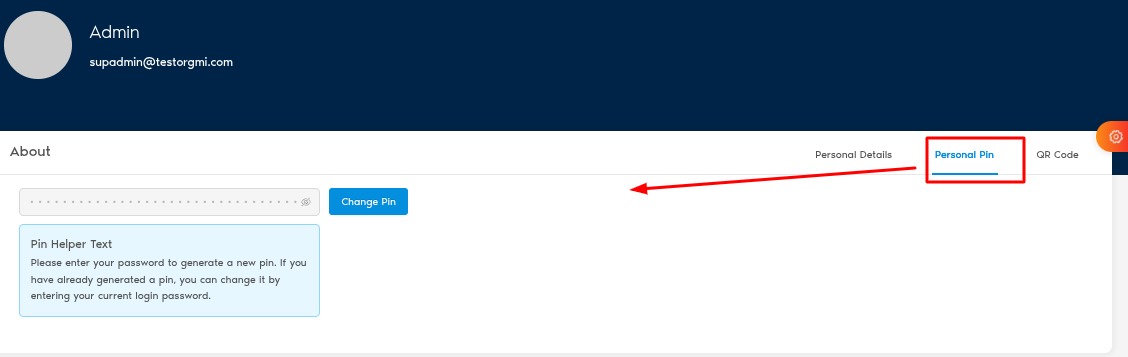 Personal PIN settings